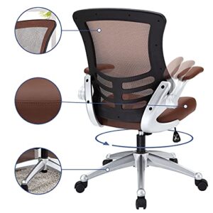 Modway Attainment Mesh Vinyl Modern Office Chair in Tan