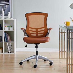 Modway Attainment Mesh Vinyl Modern Office Chair in Tan
