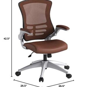 Modway Attainment Mesh Vinyl Modern Office Chair in Tan