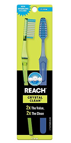 REACH Crystal Clean Value Count Toothbrushes, Firm, 2-Count