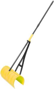 amazing rake back saving garden rake ― leaf rakes for gardening ― leaf picker upper ― heavy duty leaves claw & rakes lawns garden tool ― easy leaf & grass grabber without bending over ― yellow