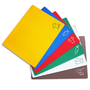 new star foodservice 42627 flexible cutting board, 12-inch by 15-inch, assorted colors, set of 6