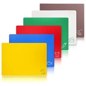 New Star Foodservice 42627 Flexible Cutting Board, 12-Inch by 15-Inch, Assorted Colors, Set of 6