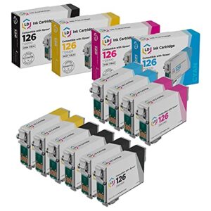 ld products remanufactured ink cartridge replacement for epson 126 (4 black, 2 cyan, 2 magenta, 2 yellow, 10-pack) for use in wf-3530, wf-3540, wf-7010, wf-7510, wf-7520, wf-3520, nx330 & nx430