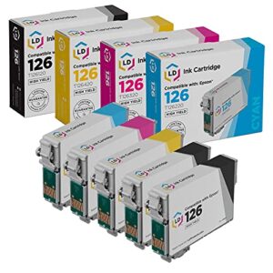 ld remanufactured replacement for epson 126 ink cartridge (2 black, 1 cyan, 1 magenta, 1 yellow, 5-pack)