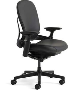 steelcase leap 46216179s office desk chair, black leather