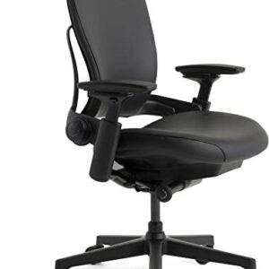 Steelcase Leap 46216179S Office Desk Chair, Black Leather