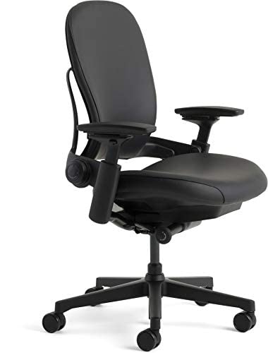 Steelcase Leap 46216179S Office Desk Chair, Black Leather