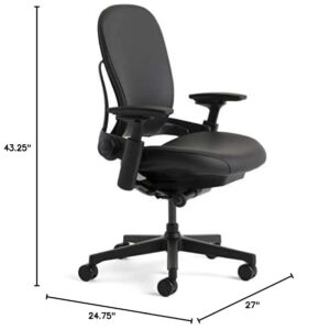 Steelcase Leap 46216179S Office Desk Chair, Black Leather