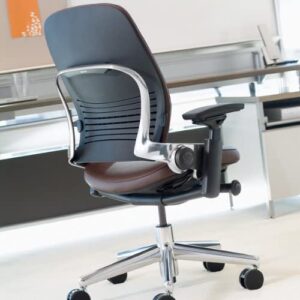 Steelcase Leap 46216179S Office Desk Chair, Black Leather