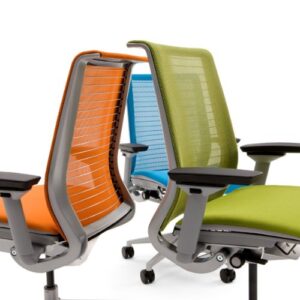 Steelcase Think Chair, Licorice 3D Knit Back with Licorice Fabric Seat