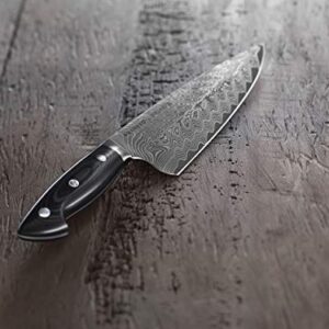 HENCKELS 8-inch Chef's Knife, Premium Quality, German Engineered, Informed by 100+ Years of Mastery, Stainless Steel, Dishwasher Safe, Black/Brown