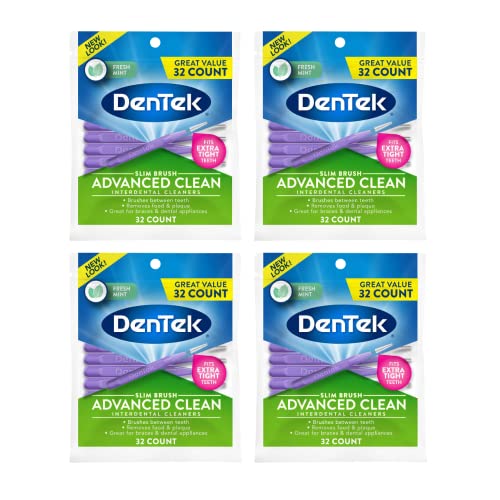 Dentek Dentek Slim Brush Cleaners, 32 Each (Pack of 4)