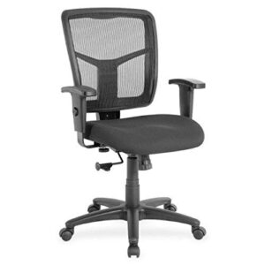 lorell managerial mesh mid-back chair desk, 40.5" x 25.3" x 23.5", black