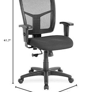 Lorell Managerial Mesh Mid-Back Chair Desk, 40.5" x 25.3" x 23.5", Black