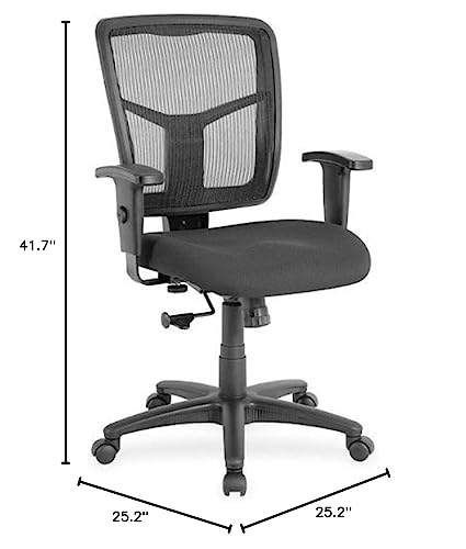 Lorell Managerial Mesh Mid-Back Chair Desk, 40.5" x 25.3" x 23.5", Black