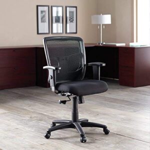 Lorell Managerial Mesh Mid-Back Chair Desk, 40.5" x 25.3" x 23.5", Black