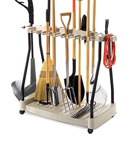 Tool Rack Solution with Wheels - Great for Garage and Shed Storage