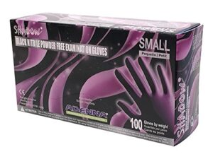 adenna shadow black nitrile powder free exam gloves (100 box)
