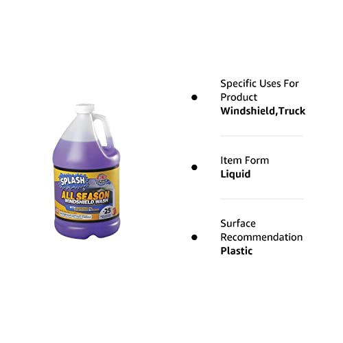 SPLASH 234192-T35 Windshield Washer Fluid, 1 Gal, Purple