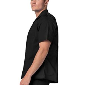 Adar Universal Scrubs for Men - Zippered Short Sleeved Scrub Jacket - 607 - Black - 2X