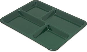 carlisle foodservice products right hand 4-compartment cafeteria / fast food tray, 8.5" x 11", forest green