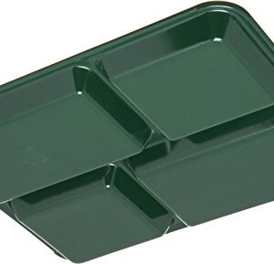 Carlisle FoodService Products Right Hand 4-Compartment Cafeteria / Fast Food Tray, 8.5" x 11", Forest Green