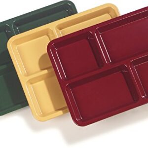 Carlisle FoodService Products Right Hand 4-Compartment Cafeteria / Fast Food Tray, 8.5" x 11", Forest Green