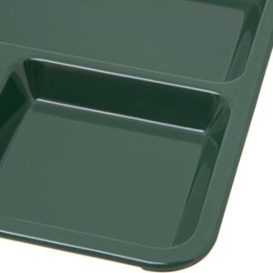 Carlisle FoodService Products Right Hand 4-Compartment Cafeteria / Fast Food Tray, 8.5" x 11", Forest Green