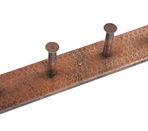 Premier Copper Products RH4 Hand Hammered Copper Quadruple Robe / Towel Hook, Oil Rubbed Bronze