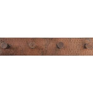 Premier Copper Products RH4 Hand Hammered Copper Quadruple Robe / Towel Hook, Oil Rubbed Bronze