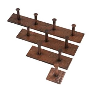 Premier Copper Products RH4 Hand Hammered Copper Quadruple Robe / Towel Hook, Oil Rubbed Bronze