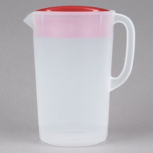 rubbermaid fba_3063r1wht 1 gal. red lid pitcher, 1