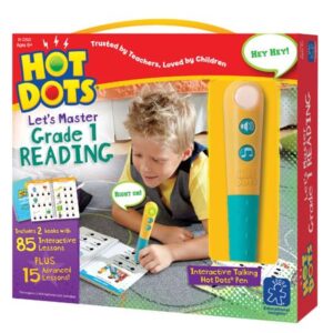 educational insights hot dots let's master 1st grade reading set, reading workbooks, 2 books with 100 reading lessons & interactive pen, ages 6+