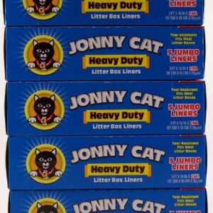 Jonny Cat Litter Box Liners, Heavy Duty, Jumbo 5 Per Box (5 Pack/Boxes)