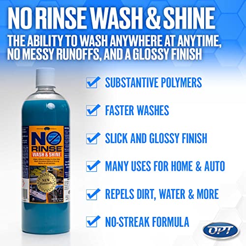 Optimum No Rinse Wash and Shine - ONR Car Wash, 1 Gallon, New Formula Version 5, Safe on Paint, Coatings, Wraps, and Interior, Rinseless Wash provides an Eco Friendly Car Wash Option