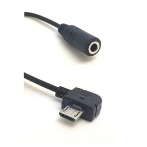 New Black Micro USB Jack to 3.5mm Headphone Earphone Adapter Socket Audio Cable