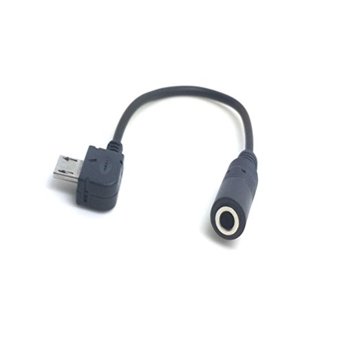 New Black Micro USB Jack to 3.5mm Headphone Earphone Adapter Socket Audio Cable