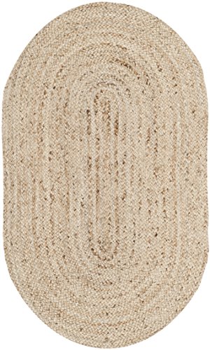 SAFAVIEH Cape Cod Collection Area Rug - 3' x 5' Oval, Natural, Handmade Flat Weave Jute, Ideal for High Traffic Areas in Living Room, Bedroom (CAP252A)