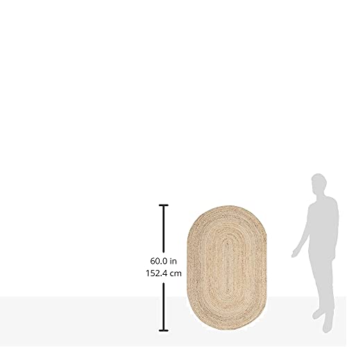 SAFAVIEH Cape Cod Collection Area Rug - 3' x 5' Oval, Natural, Handmade Flat Weave Jute, Ideal for High Traffic Areas in Living Room, Bedroom (CAP252A)