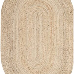 SAFAVIEH Cape Cod Collection Area Rug - 3' x 5' Oval, Natural, Handmade Flat Weave Jute, Ideal for High Traffic Areas in Living Room, Bedroom (CAP252A)