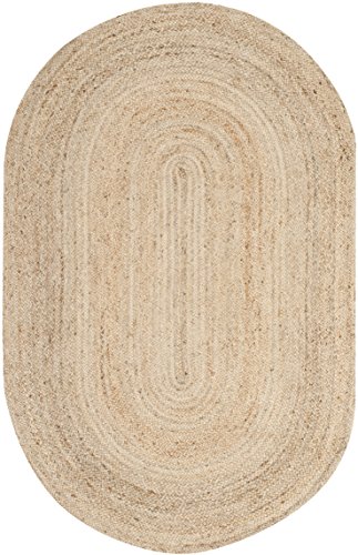 SAFAVIEH Cape Cod Collection Area Rug - 3' x 5' Oval, Natural, Handmade Flat Weave Jute, Ideal for High Traffic Areas in Living Room, Bedroom (CAP252A)