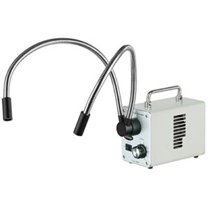 amscope led-50wy 50w led fiber optic dual gooseneck lights microscope illuminator