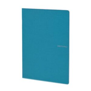 fabriano ecoqua notebook, small, staple-bound, blank, 38 sheets, blue