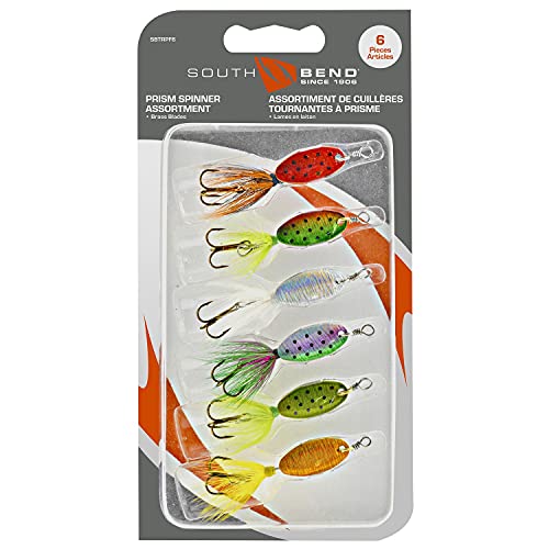 South Bend Prism Spinner Kit | Multi-Colored Fishing Accessories | Pack of 6