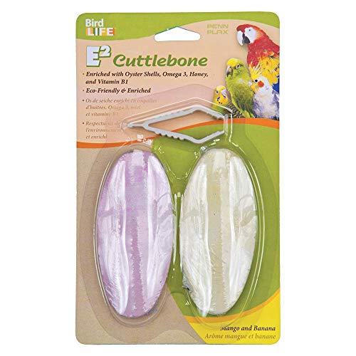 Penn Plax E2 Mango & Banana Cuttlebones, Pack Of 2 Cuttlebones, BA656