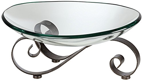 Kensington Hill Iron Scroll Stand with Oval Glass Bowl