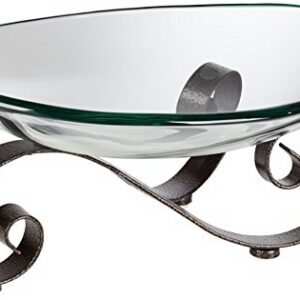 Kensington Hill Iron Scroll Stand with Oval Glass Bowl