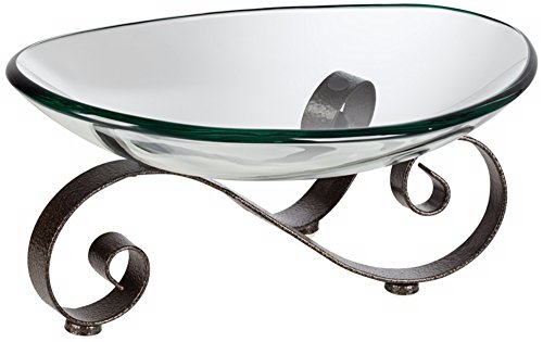 Kensington Hill Iron Scroll Stand with Oval Glass Bowl