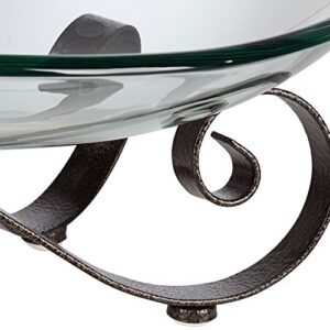 Kensington Hill Iron Scroll Stand with Oval Glass Bowl